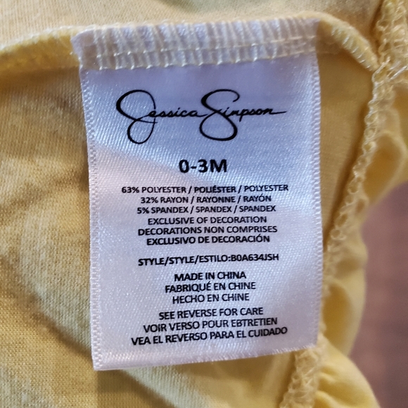 Jessica Simpson Baby Girl Matching Set Sunflower Joggers Polka Dot Top Ruffle 3M - Picture 4 of 8